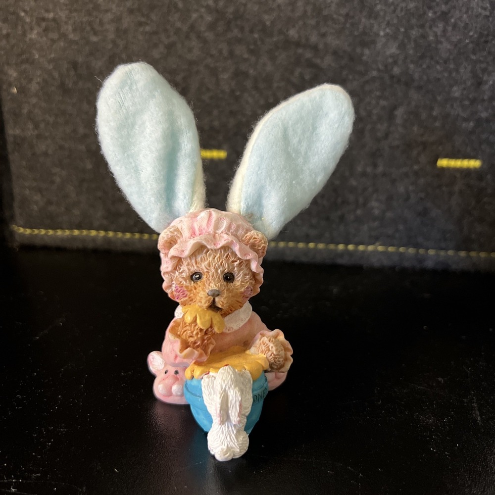 Easter Bunny Figurines Vintage Magic Creations  2 inch Posable Ears Spring Honey